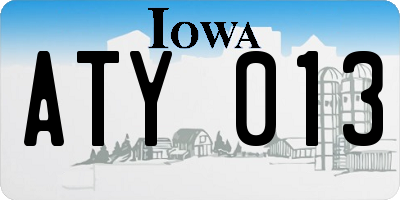 IA license plate ATY013