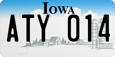 IA license plate ATY014