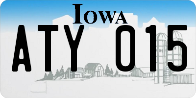 IA license plate ATY015