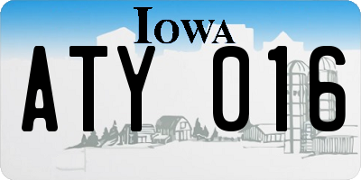 IA license plate ATY016