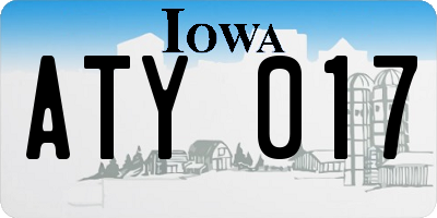 IA license plate ATY017