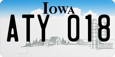 IA license plate ATY018