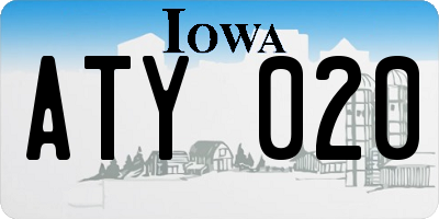 IA license plate ATY020