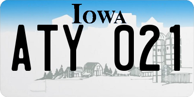 IA license plate ATY021