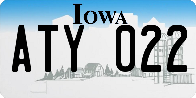 IA license plate ATY022
