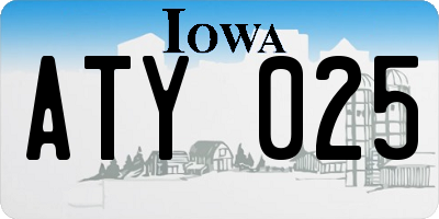 IA license plate ATY025
