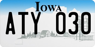 IA license plate ATY030