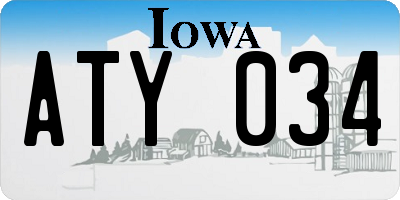 IA license plate ATY034