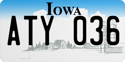 IA license plate ATY036