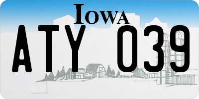 IA license plate ATY039