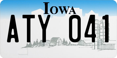 IA license plate ATY041