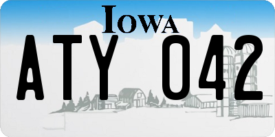 IA license plate ATY042