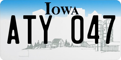 IA license plate ATY047