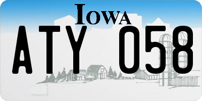 IA license plate ATY058