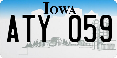IA license plate ATY059