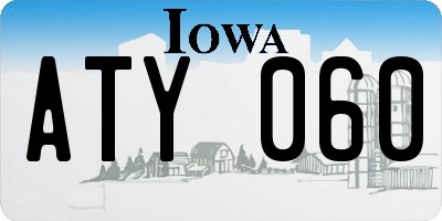 IA license plate ATY060