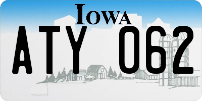 IA license plate ATY062