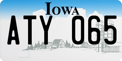 IA license plate ATY065