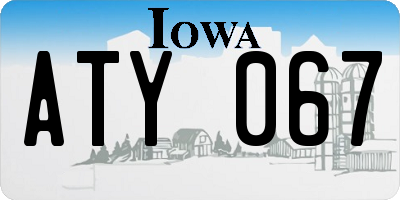 IA license plate ATY067
