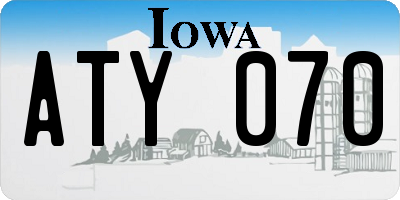 IA license plate ATY070