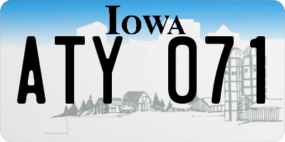 IA license plate ATY071