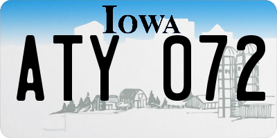 IA license plate ATY072