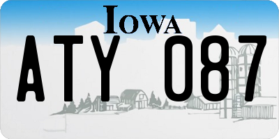 IA license plate ATY087