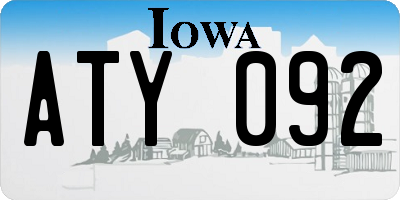IA license plate ATY092