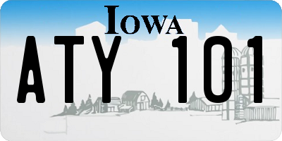 IA license plate ATY101