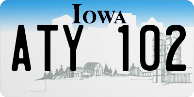 IA license plate ATY102