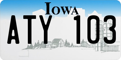 IA license plate ATY103