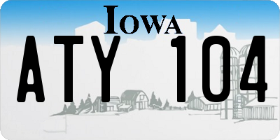 IA license plate ATY104