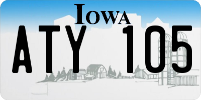 IA license plate ATY105