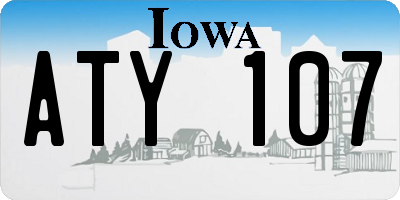 IA license plate ATY107
