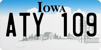 IA license plate ATY109