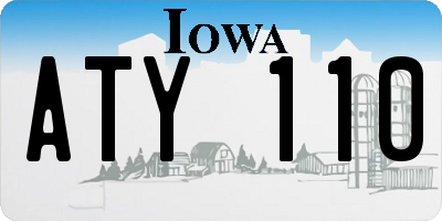 IA license plate ATY110