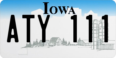 IA license plate ATY111