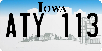 IA license plate ATY113