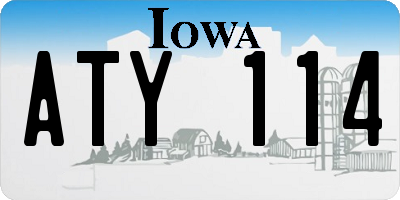 IA license plate ATY114
