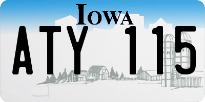 IA license plate ATY115