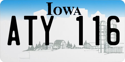 IA license plate ATY116