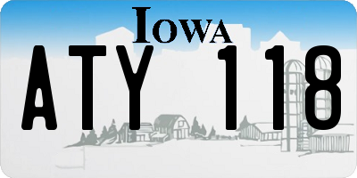 IA license plate ATY118