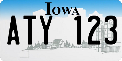 IA license plate ATY123