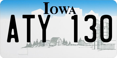 IA license plate ATY130