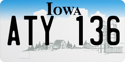 IA license plate ATY136