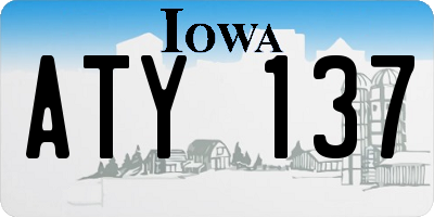 IA license plate ATY137