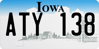 IA license plate ATY138