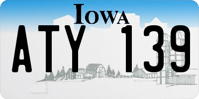 IA license plate ATY139