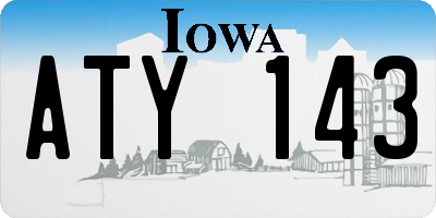 IA license plate ATY143