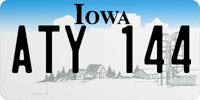 IA license plate ATY144